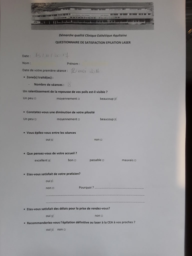 Epilation Laser Témoignage Patient Clinique Esthétique Aquitaine
